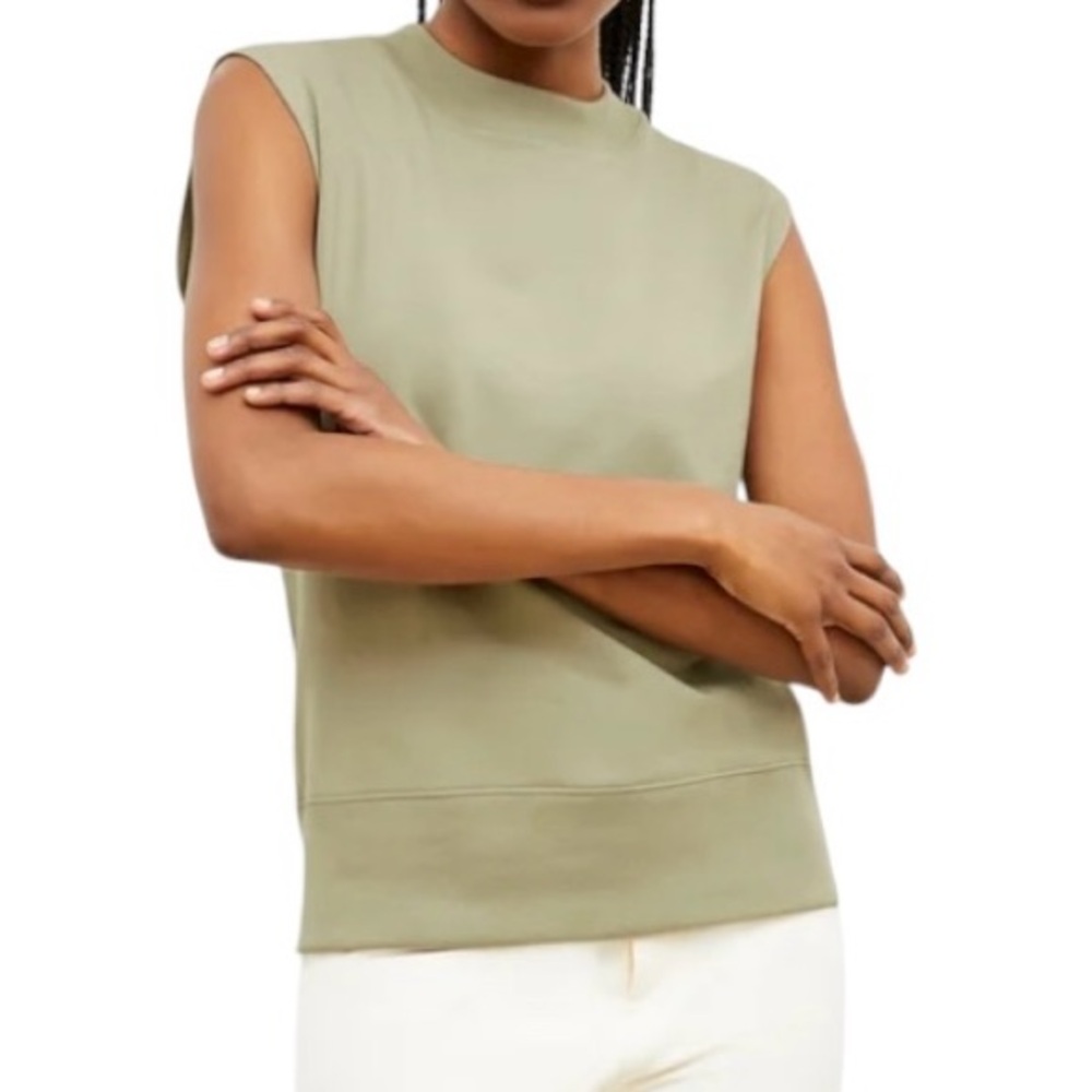 MM Lafleur Toni Top Laurel Green French Terry Sleeveless Muscle Tank Top Women S